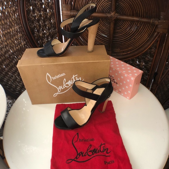 SOLD Christian Louboutin ETRI Wood Sandals Authen - Picture 14 of 16